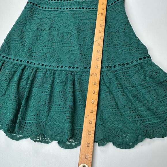 Saylor Dress Womens Medium Green Rosemary Open Back Lace Party Cocktail Holiday - Picture 10 of 12